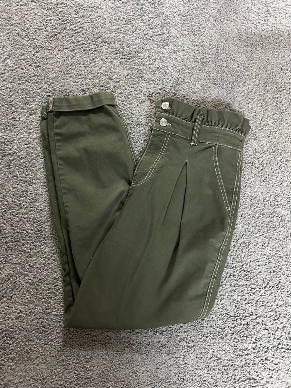 Wild fable olive green paper bag waist pants
